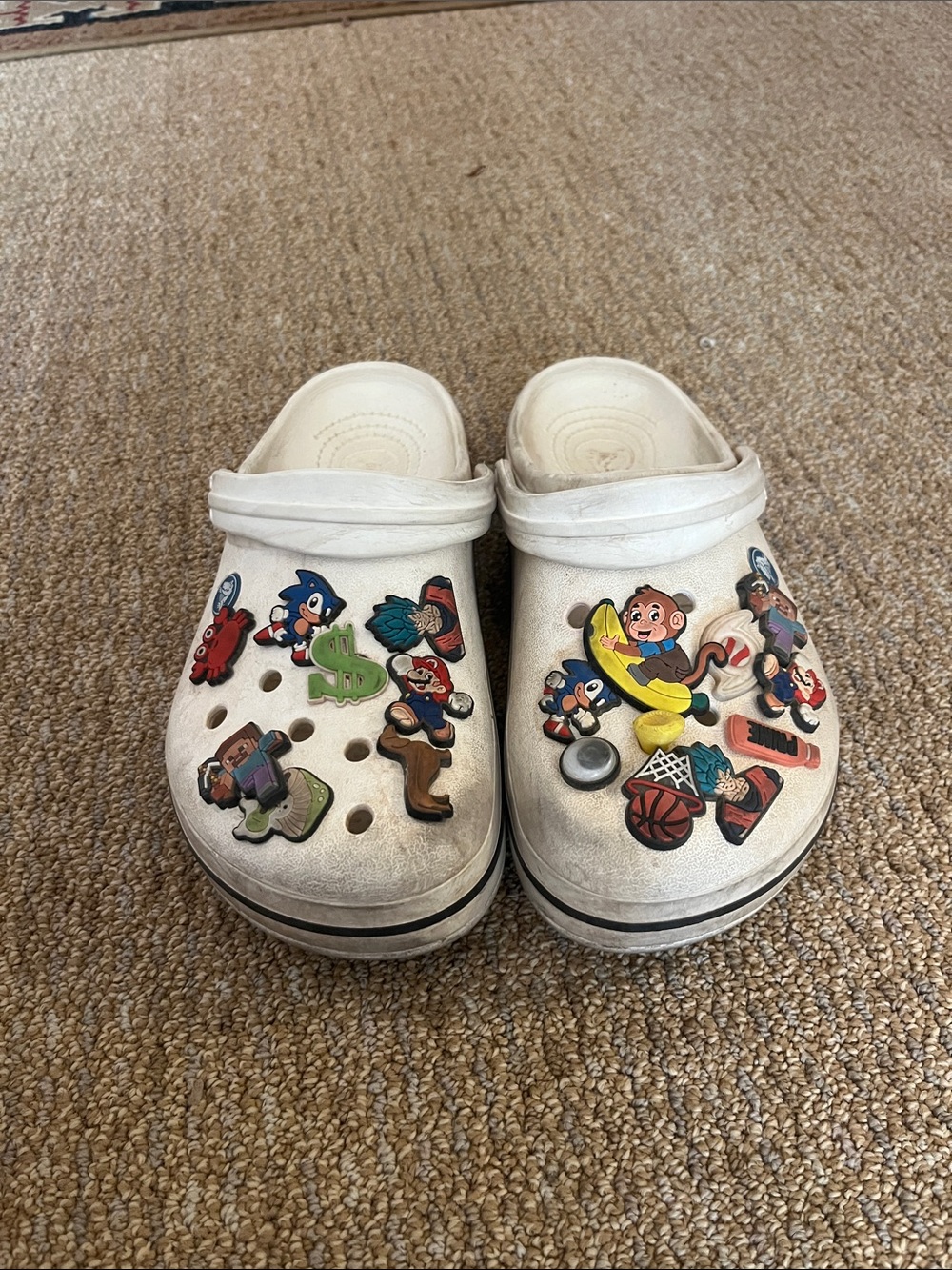 Crocs~ White Croc Shoes with Fun Charms
